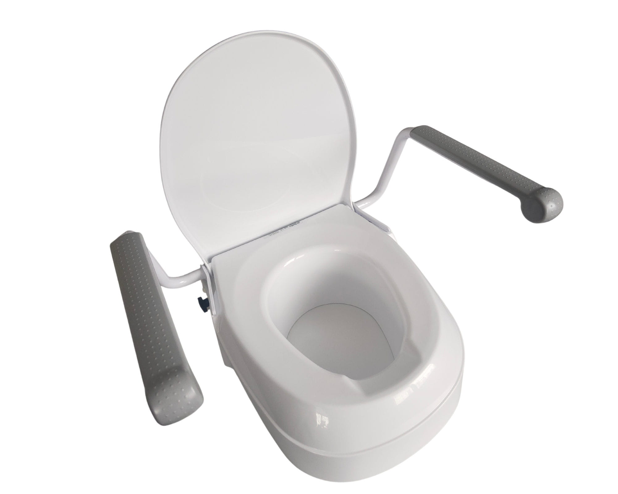  Toaletní sedátko s opěrkami rukou, výškově nastavitelné