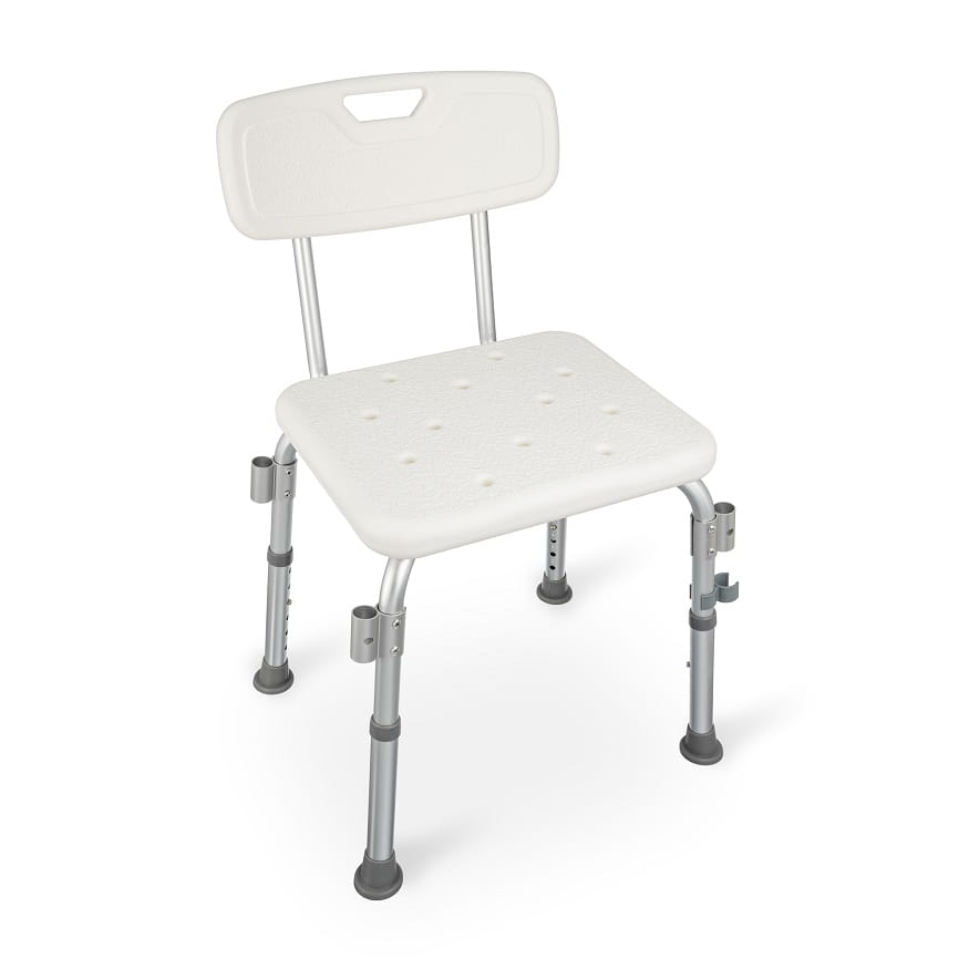 Sedačka do sprchy nastavitelná s opěrkou a madly