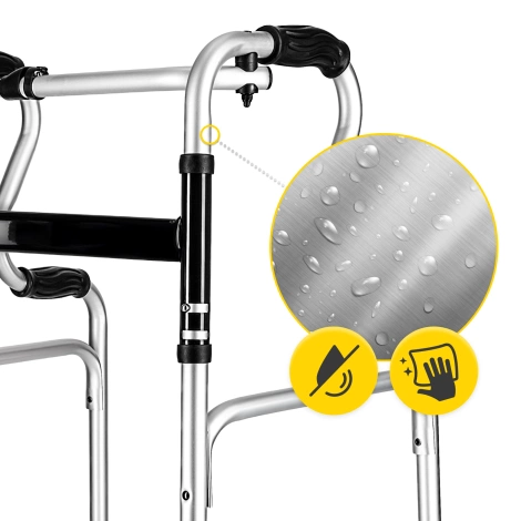 Chodítko hlinikové 2v1 – stabilní a kročící, skládací s kolečky 5"